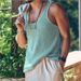Men's Clothing Early Autumn Casual Solid Color Sleeveless Large Size Vest Top_viptrois.com