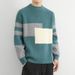 Loom Russian Ozon Color-Block Striped Men Winter Round Neck Long Sleeve Base Shirt Youth Warm Knitted Sweater_viptrois.com