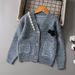 Pearl Flower Snow Wool Cardigan Girls Sweater Medium And Large Children's Autumn And Winter Children's Sweater New Style_viptrois.com