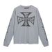 Cross Border Trendy Brand Wcc American Retro Vintage Sanskrit Waffle Long Sleeved Couple Men Loose T Shirt_viptrois.com