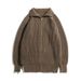Half High Neck Sweater, Cardigan, Zipper Jacket, Men's Style, Loose And Casual Knit Sweater_viptrois.com