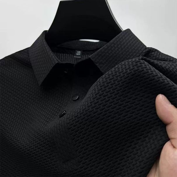 Men’s Breathable Polo Shirt – Summer Business Casual, Mesh Collar, Slim Fit, Short-Sleeve T-Shirt (M-5XL, 5 Colors)_viptrois.com