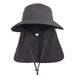 Kids Fisherman Hat With Detachable Neck Flap - Breathable & Foldable Sun Hat For Boys & Girls Outdoor Camping & Beach Activities_viptrois.com