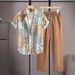 Men's Clothing Fashion Casual Ethnic Style Printed Short Sleeved Shirt Trousers Suit Breathable And Comfortable_viptrois.com