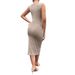 European And American Breastfeeding Maternity Dress Amazon Sleeveless Hollow Maternity Dress Elegant Slim Mid Length Maternity Dress_viptrois.com