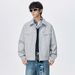 Men's Workwear Jacket – Oversized Denim-Like Polyester Coat With Notched Collar (Black/Grey/Khaki, M-8xl)_viptrois.com