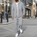Men's Waffle-Knit Zip-Up Jacket Set – Slim-Fit Autumn Layering Piece With Notch Lapel & Functional Pockets (Black/Grey/Khaki/White/Olive/Burgundy)_viptrois.com