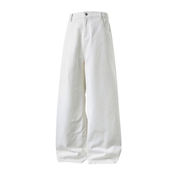 Monochrome Man- American Retro Oversized Jeans For Men, Autumn High Street Washed Vintage Trendy Straight Pants, Loose Fit Long Trousers_viptrois.com