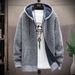Pure 2025 Autumn Winter New Thickened Fleece Plus Size Foreign Trade Sweater Hooded Cardigan Men's Zipper Knitted Jacket_viptrois.com