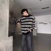 Pure Color Block Striped Sweater Men Autumn Winter American Retro Mink Lazy Knitwear High-end Soft Cozy Coat_viptrois.com