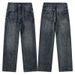 Men's Clothing & Archer0603 & Straight Leg Jeans Men's Trendy Cleanfit American Retro Washed Loose Wide Leg Pants_viptrois.com