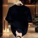 Men's Clothing Summer New Style Handsome Printing Loose Casual Heavy Short Sleeved T Shirt All Match Half Sleeved Top_viptrois.com