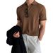 Men's Clothing Business Mature Style Men's Polo Short Sleeved Summer New Lapel Button Slim Knit Sweater_viptrois.com