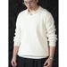 Solid Color Pit Stripe Pullover Knitted Sweater For Autumn And Winter Fashion, Wool Solid Color Thread Sweater_viptrois.com