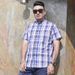 Men's Clothing Plus Size Short Sleeve Shirt Men Fat Guy Loose Plus Size Short Sleeve Yarn Dyed Plaid Shirt Men_viptrois.com