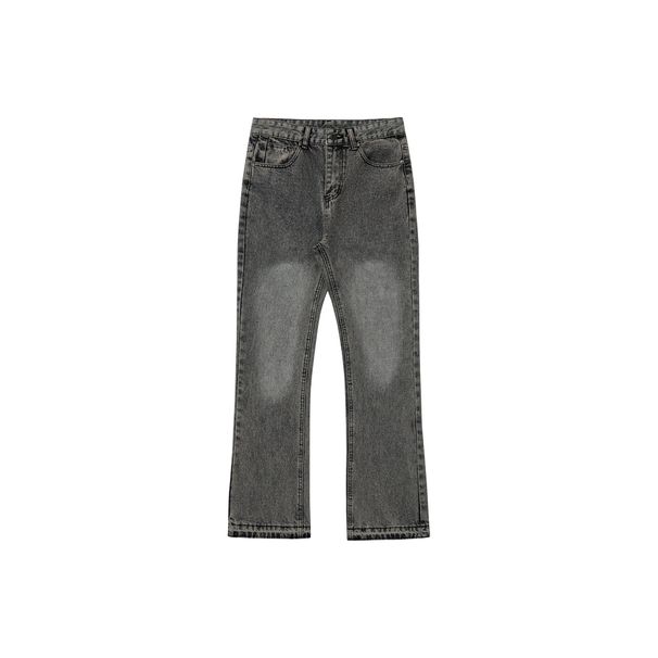 Men's Clothing Hot Selling Trendy Pants American Style Leg Fringed Jeans For Men, High Street Washed Grey Straight Tube Micro Horn Cleanfit Pants_viptrois.com