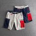 Premium Products Summer Trendy Style, Personalized Color Blocking Splicing, Washed And Worn, Slim Fit Men's Workwear Shorts, Multi Pocket_viptrois.com