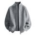 Cardigan Solid Color Zipper Sweater Men's Knitted Sweater Autumn And Winter Explosion Loose Coat Stand-up Collar Trendy Brand_viptrois.com