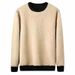 Men's Clothing Lambskin Winter Plush Thick Round Neck Sweatshirt Autumn And Winter Warm Thick Bottoming Shirt Inner Wear Men's Clothing_viptrois.com
