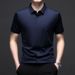 Men's Clothing Men's Short Sleeved Shirt Men's Summer Elastic Business Casual Solid Color Ice Silk Shirt Men's Wear_viptrois.com