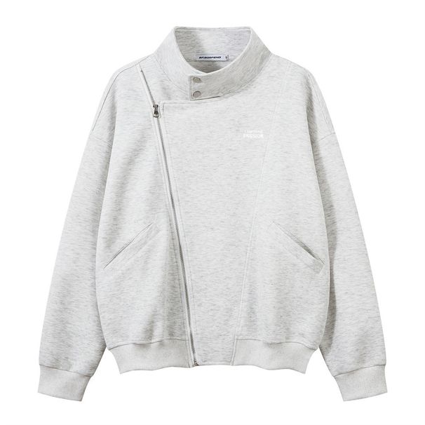 Design Sense Diagonal Zipper Sweatshirt Men's Spring And Autumn Vibe Trendy Brand High Street Loose Turn-Down Collar_viptrois.com