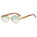 Retro Woodgrain Sunglasses - Oval UV400 Protection | Vintage Unisex Design & Lightweight Acetate Frame_viptrois.com