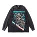 Round Neck Sweatshirt High Street Oversize Loose Washed Vintage Pure Cotton 280G Top_viptrois.com