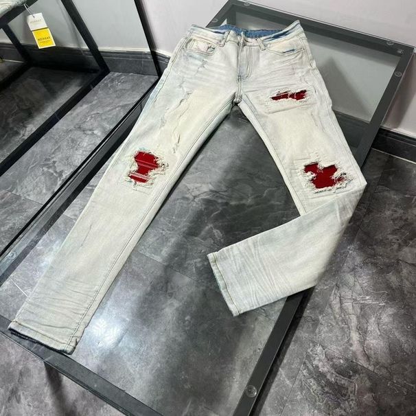 2025 Spring American Style Ripped Design High-End Stretch Jeans Men Slim Fit Casual New Men's Pants Niche_viptrois.com