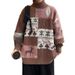Pure Cross-Border Hot-Selling European Plus Size Patchwork Cable Knit Sweater Men's Turtleneck Christmas Halloween Trend_viptrois.com