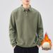 Nordmann Shanggu Clothing Autumn Winter New Men's Fleece Lined Turn-down Collar Long Sleeve Polo Shirt Japanese Style Loose_viptrois.com