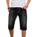 Men's Stretch Denim Shorts - Comfortable Slim Fit Casual Shorts For Summer, Blue & Black, S-2XL_viptrois.com