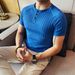Wholesale 2025 Summer New Men's Slim-fit Short-sleeved T-shirt, Round Neck Thin Knitted Half-sleeved T-shirt, Hair On Behalf Of Others_viptrois.com