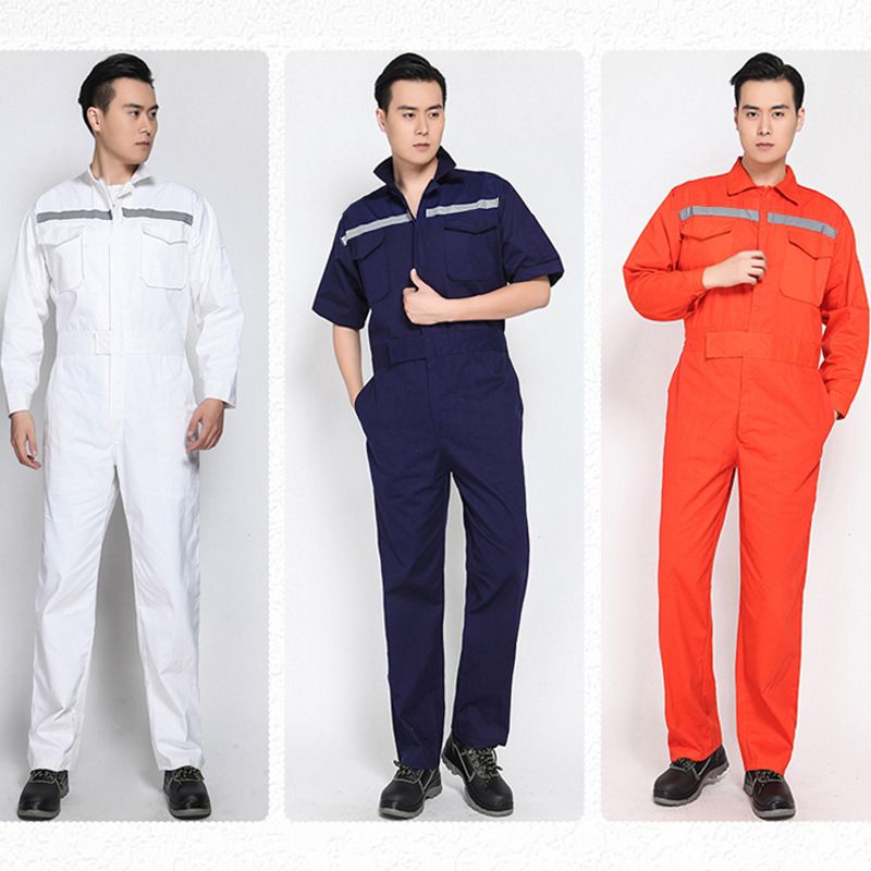 Men's Clothing resistant reflective one piece work clothes labor protection spray painting machine repair welding crew suit white_viptrois.com