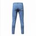 Men's Stretch Skinny Jeans With Distressed Frayed Hem, Comfortable Slim Fit Denim Pants_viptrois.com