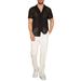 Men's Clothing Hollow Jacquard Perspective Shirt Lace Fashion Casual Slim Fit Top_viptrois.com