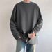Cotton Long Sleeve T-Shirt Men, Sring New Solid Color Versatile Simle Base Shirt, Loose Fit For Youth, Coule Style_viptrois.com