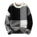 Pure Winter New Thickened Crew Neck Sweater Knitted Geometric Trendy Long Sleeve Base Shirt Men's Cross-Border_viptrois.com