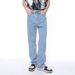 Men's Clothing Spring New Products Hong Kong Style Simple Classic Basic Washed Light Color Jeans Trend_viptrois.com