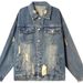 Fashionable Spring New American Perforated Denim Men's Fashion Brand Loose And Niche Workwear Cool Jacket_viptrois.com