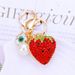 Bag Charm Diamond Studded Cute Fruit Strawberry Car Keychain Metal Cute Men And Women Couple Bag Pendant Key Chain Ring Gift_viptrois.com