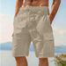 Men's Clothing Cargo Shorts Linen Shorts Summer Shorts Beach Elastic Waist Drawstring Multi Pockets Solid Color Pants_viptrois.com