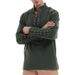 Steampunk Gothic Victorian Pirate Polo Shirt For Men, Retro Renaissance Style Long Sleeve Linen Blend Top For Halloween Cosplay & Themed Events_viptrois.com