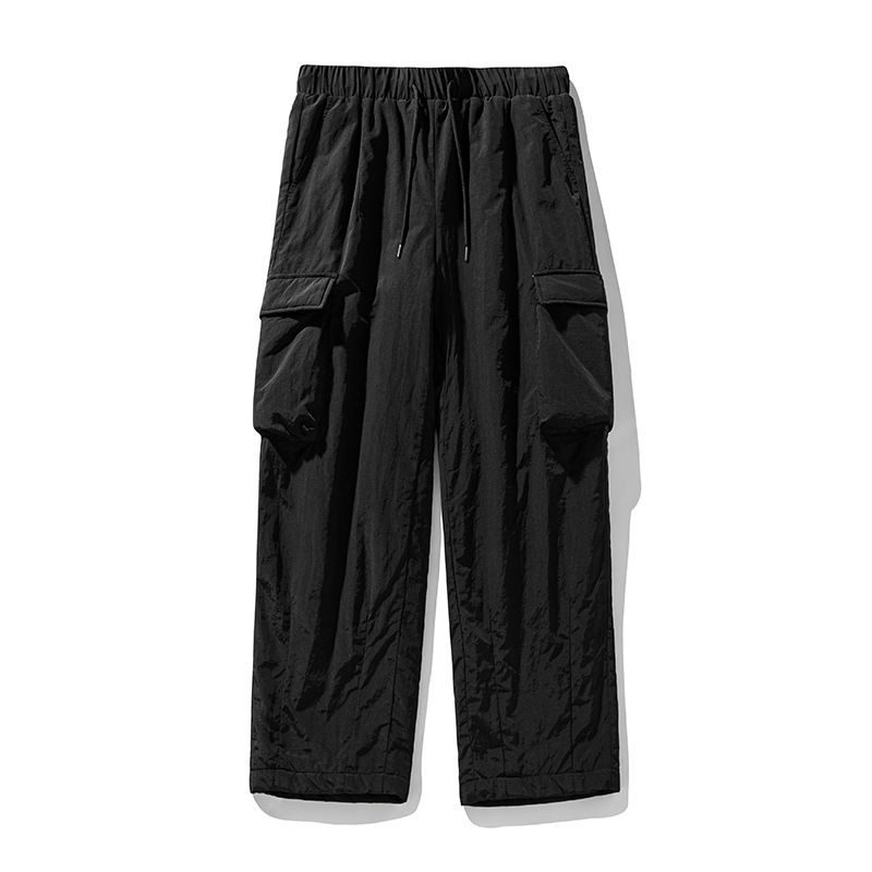 Men's Clothing Velvet Outdoor Water Repellent Mountaineering Warm Down Pants Winter Thickened Casual Trousers With Pleated Design Trousers Q_viptrois.com