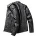 Large Size Autumn New Lapel, Korean Version, PU Washed Leather Jacket, Men's Top_viptrois.com