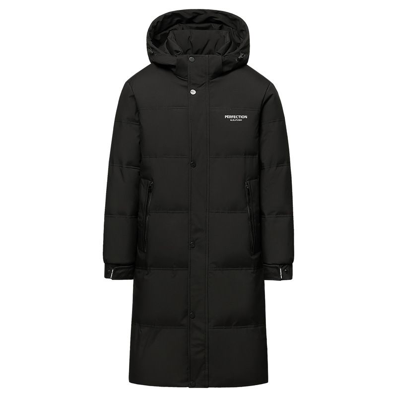 Men's Clothing Winter Down Jacket For Men Winter New Style Long Style Over The Knee Lengthened Thickened Warm Simple Versatile Jacket_viptrois.com