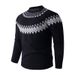 "Retro Christmas Pullover Sweater – Vintage Jacquard Knit Cardigan For Men, Cozy Lazy Style, White/Grey/Black"_viptrois.com