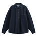 Pulse Pulse Vintage Raw Long Sleeve Men 25 Autumn New Japanese Style Loose Trendy Brand Casual Washed Denim Shirt Jacket_viptrois.com