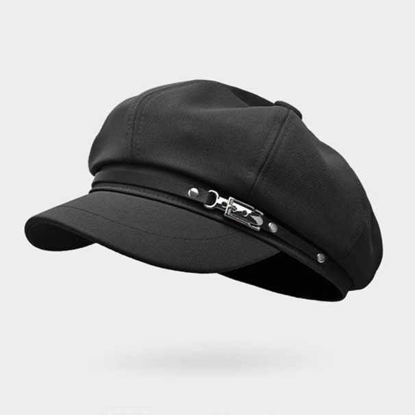 2025 New Octagonal Beret Head Circumference Artist Hat Autumn Winter Niche Metal Newsboy Cap Large Size_viptrois.com