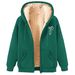 Men's Fleece Hooded Sweatshirt Winter Warm Pullover Fleece-Lined Jacket Casual Zipper Hoodie For Men_viptrois.com