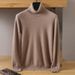 Pure Autumn Winter New Men's High Collar Loose Solid Color Pullover Mink Wool Base Sweater Knitted Top Cross-Border Wholesale_viptrois.com
